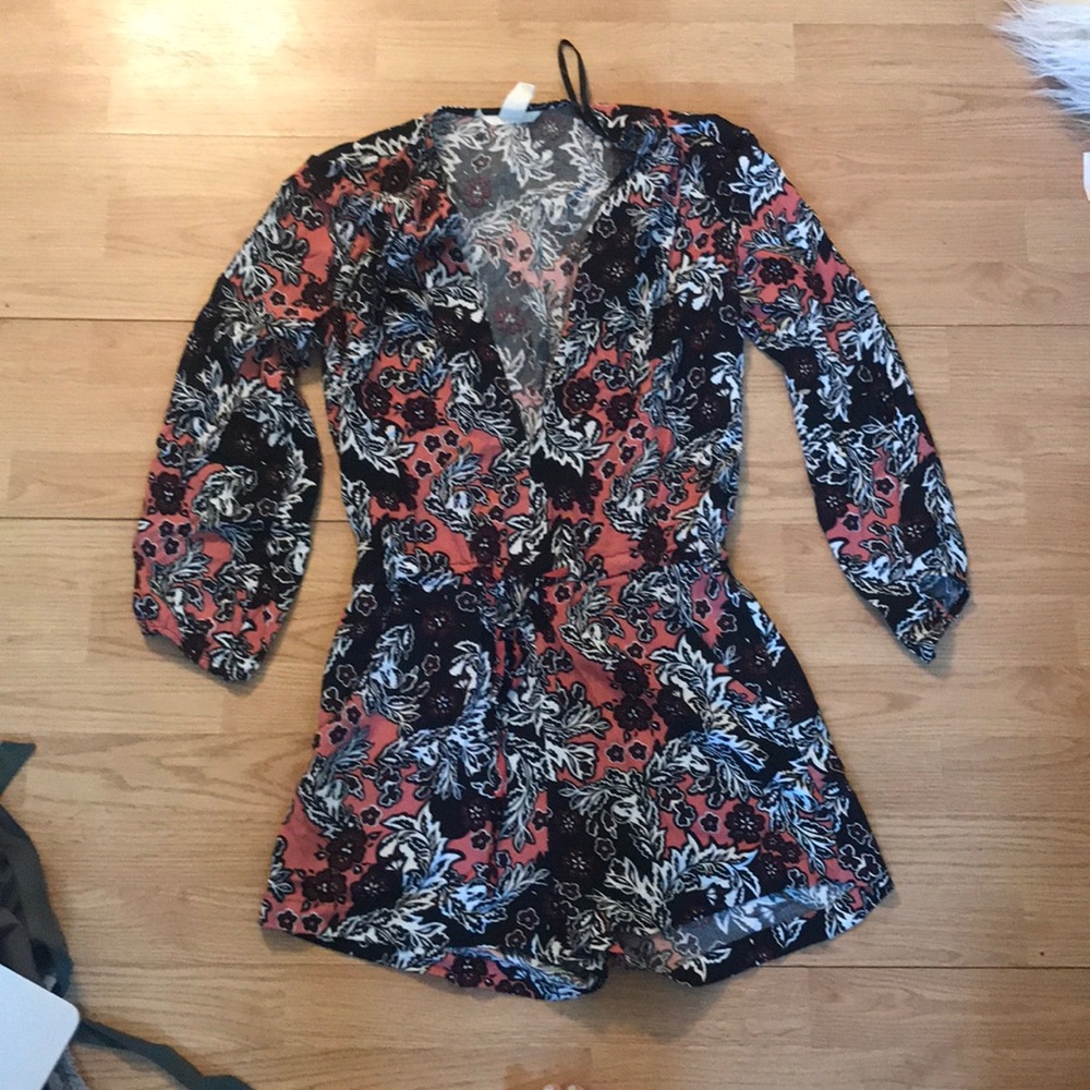 Deep v neck romper
